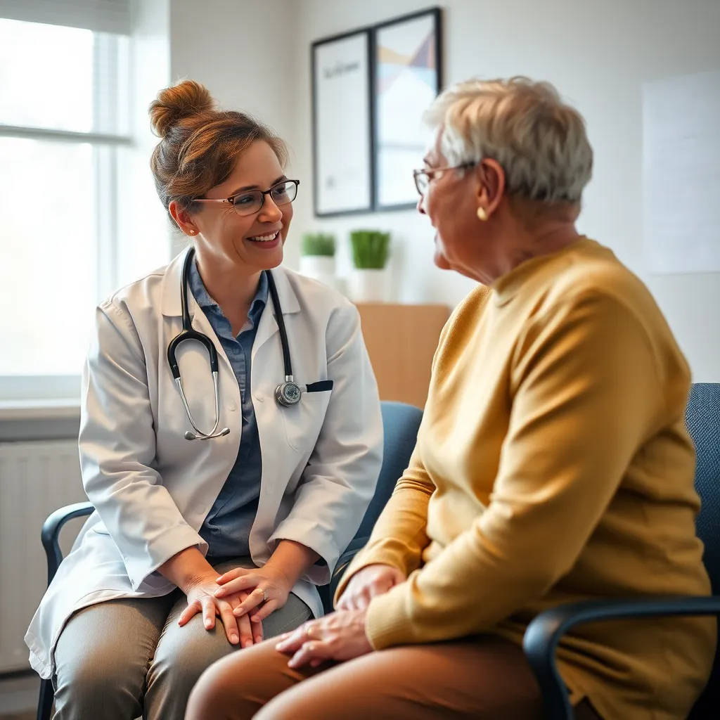 A recovery counselor and patient meeting in a Massachusetts treatment center